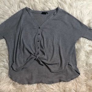 Out From Under Oversized Thermal Button-Front Top